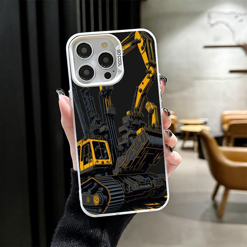 Excavating Machinery Cool Shockproof Phone Case for iPhone 17 Air 16 16E 15 Pro Max 14 Plus 13 Mini 12 Back Cover Anti Fall Fund
