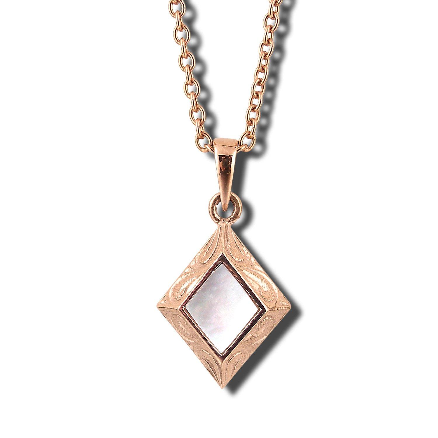 

Aloha lokahi Hawaiian Jewelry Necklace Surgical Stainless Steel Pair Necklace Shell with Rose Gold Azuki Chain Steel Width 40cm (Aloha Lokahi)