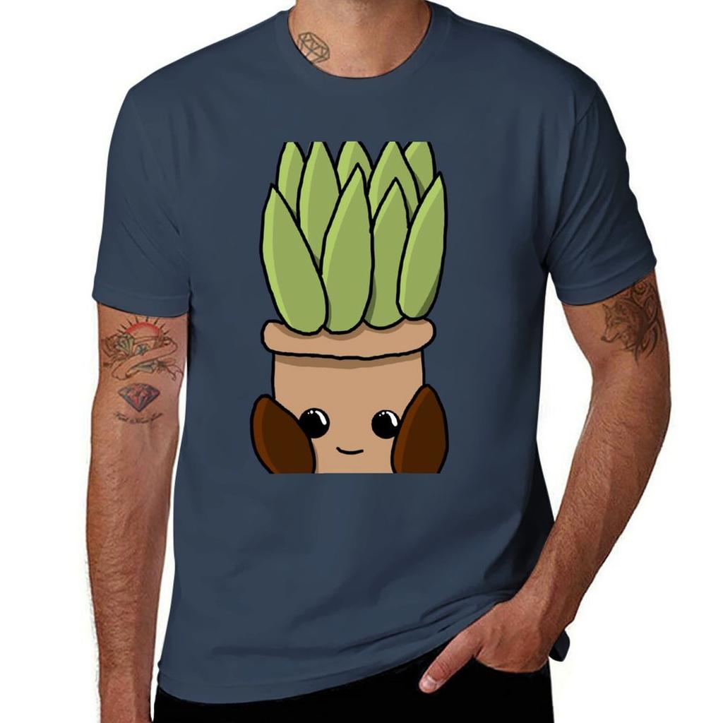 Basilplant Pot Character Tshirt All Weather Casual Short Sleeve