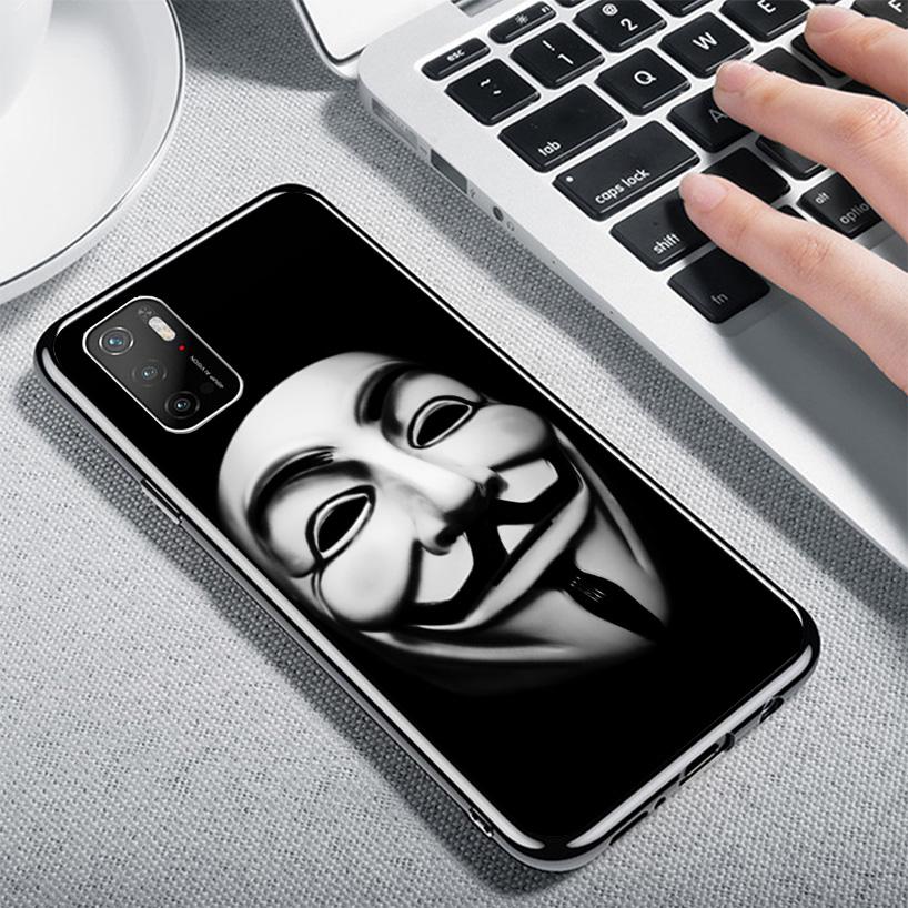 Anonymous V Mask Cover Phone Case For Xiaomi Poco F7 Ultra X7 X6 X5 Pro M7 Redmi 15C 15 13C 13 12C 12 10C 10 9A 9C 9T 9 Shell Po