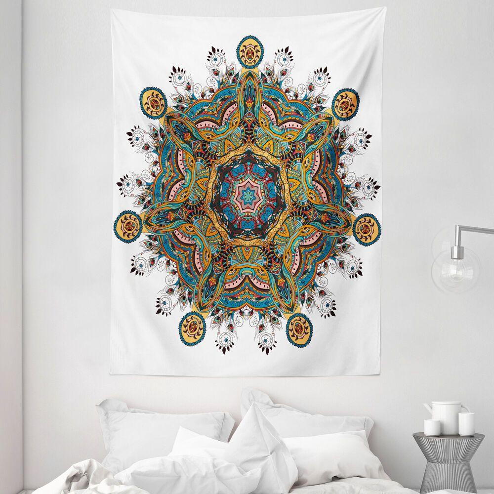tapestry mandala tribal paisley boho art 75x100 чёрный