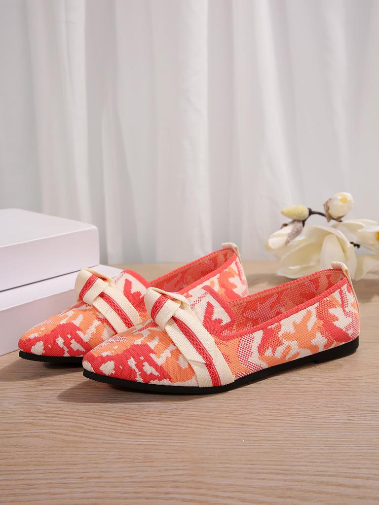 Spotfarbanpassung Bequeme Einzelschuhe Große Größe Leichter Mund Ein Pedal Flachgestrickte Damenschuhe