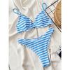 Striped Underwired Brazilian High Cut Bikini Women Swimwear Female Swimsuit Two-Pieces Bikini Set Bather Bathing Suit Swim