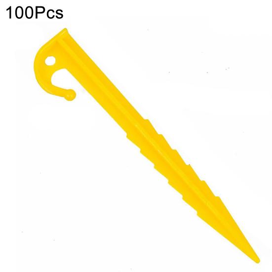 100Pcs Camping Tent Stake Heavy Duty Lawnmower Boundary Wire Stake Outdoor Garden Yard Patio Lawn Tarp Canopy Windproof Ground Spike Tent Peg