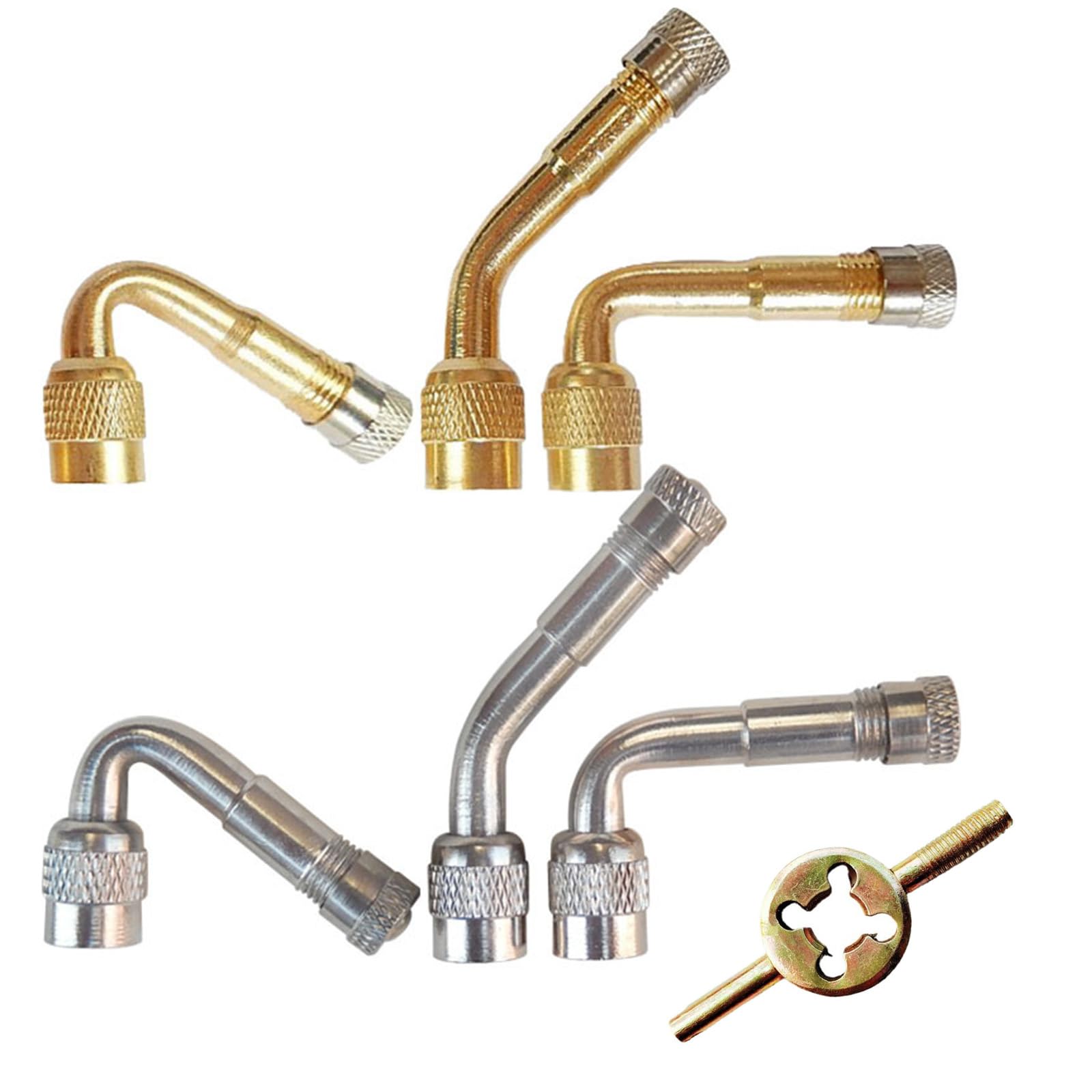 

Selinear Tire Valve Air Valve Extension Tube, 6 Pieces, Metal Copper, 45°/90°/135°, US Valve,