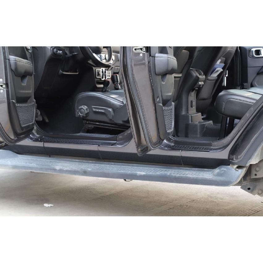 

Nicebee Black ABS Door Sill Entry Guard Protection Cover Pedal for 2/4 Door Jeep Wrangler JL/Gladiator 2018+ (for 4 Door)