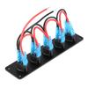 12 24V 5 Gang Round Dash Rocker Toggle Switch Panel Blue LED for RV Boat Yacht Marine