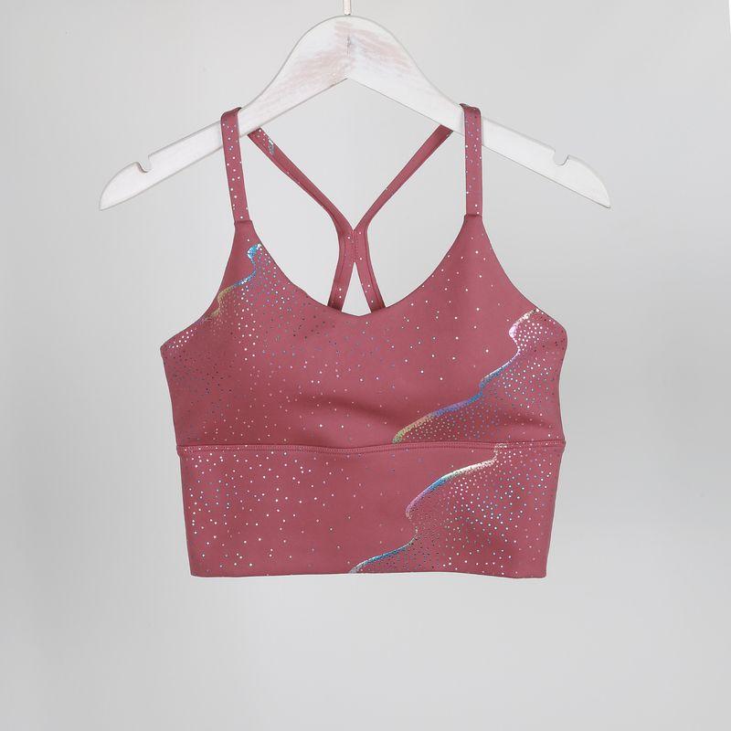 

Xingchen Sea Yoga Vest Gilding Craft Yoga Bra Internet Celebrity Running Fitness Sports Underwear European and American Outer Wear XL Red Sauce