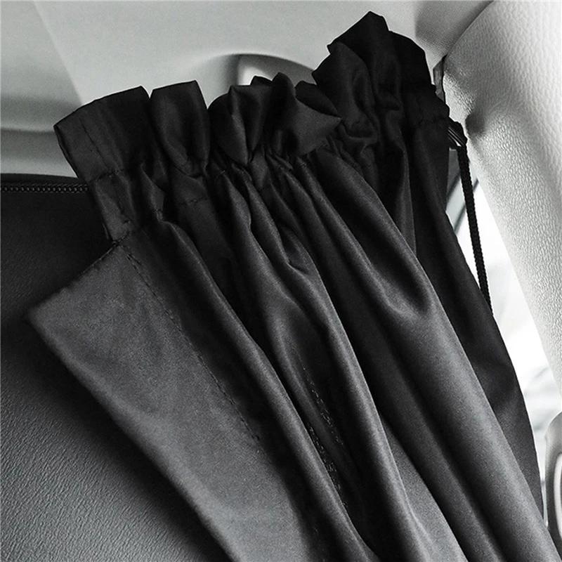 Car Divider Curtain Sunshade Privacy Front Rear Seat Partition Curtain Travel Camping Nap Detachable Curtain Interior Accessorie