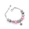 Summer Love Charm Armband Damen Armband Rosa Kristall Großes Loch Armband Schmuck Rose Anhänger Perlen Pop Armband
