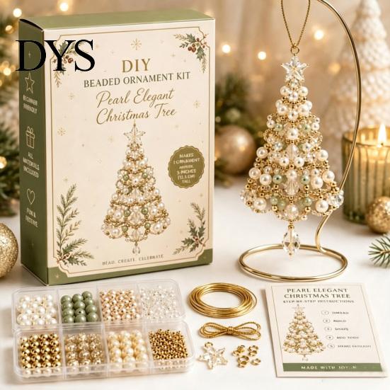 Juegos de Decoraciones Colgantes Navideñas Kit de Adorno de Cuentas para Árbol de Navidad DIY, Juego de Manualidades con Cuentas 3D, Regalos de Manualidades para Aficionados Hecho Fácil para Principiantes con