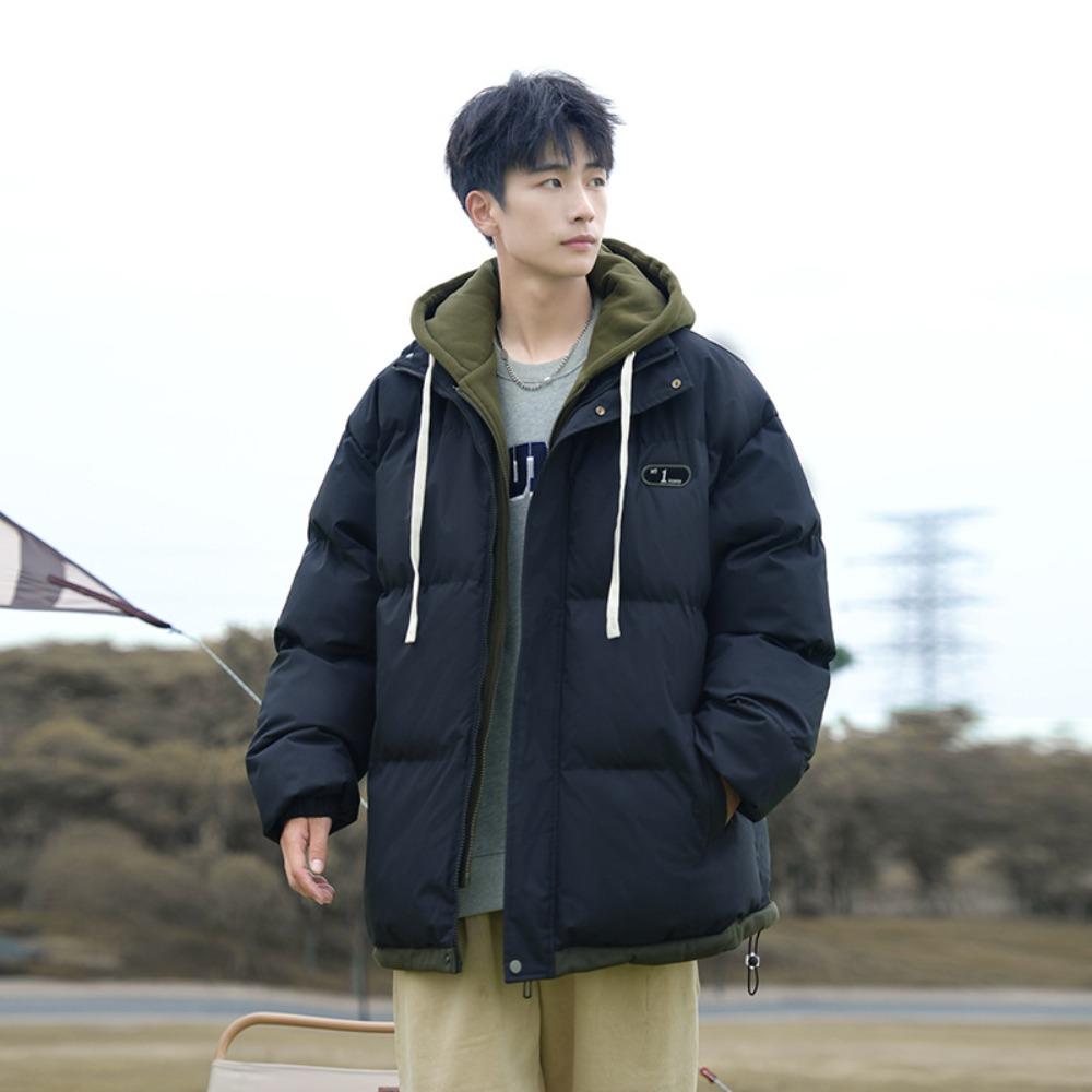 Fake two-piece coat padded coat for men in autumn and winter, new loose warm down padded coat thickened padded jacket