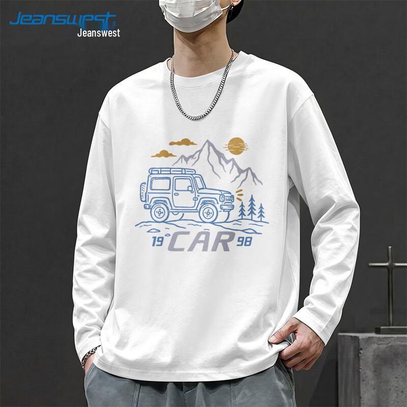 Jeanswest Men's Loose Fit Pure Cotton Long Sleeve T-Shirt