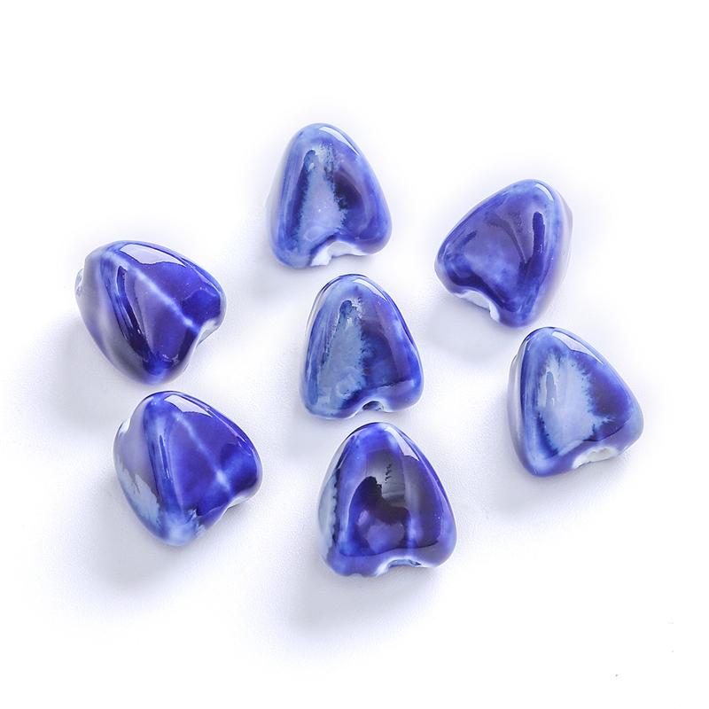 

5 шт., фарфоровые бусины с цветочной глазурью, форма Zongzi, керамические бусины для изготовления ювелирных изделий, сделай сам, подвески, браслет, ожерелье, ремесленные изделия, отверстие 2,5 мм