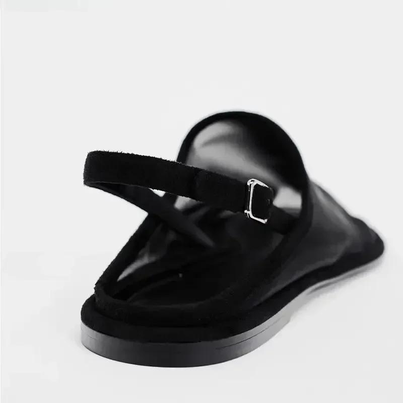 Fashion New Luxury Brand Designer Flat Sandals Women Fashion Back Trip Strap Sandalias Mesh Breathable Summer Casual Slides Mules Shoe