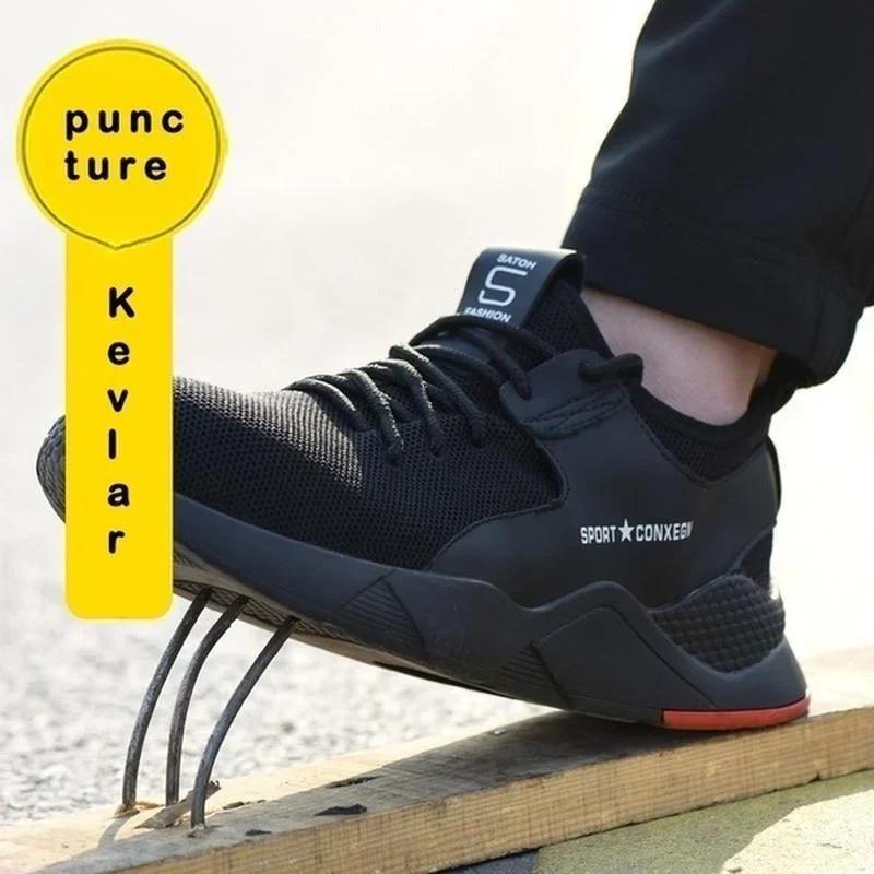 Zapatos de Seguridad de Acero con Puntera de Acero y Fibra de Kevlar para Hombres