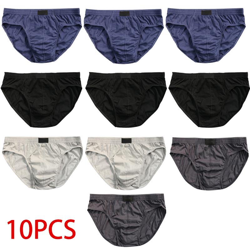 10 BUC Bumbac Chiloți Bărbați Imprimați Lenjerie Intimă Largi Mărimi Mari Absorbție Umiditate Respirabili