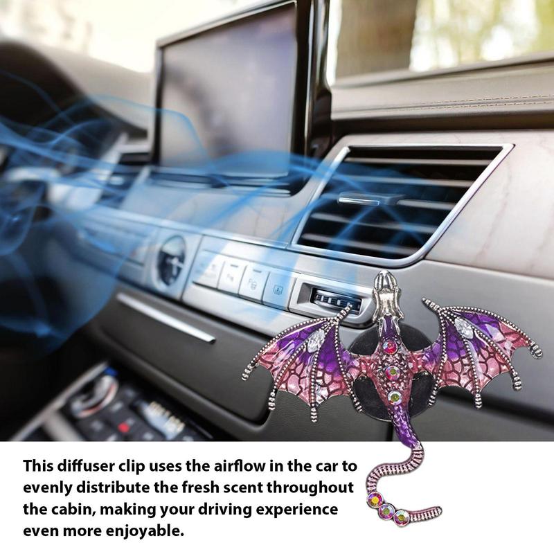 Clip de Aromaterapia para Coche Dragón Lindo Difusor de Fragancia para Coche Clip para Salida de Aire Clip Ambientador Dragón Volador Brillante Para Salida de Aire de Coche