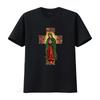 Mexican Serape Leopard Our Lady of Guadalupe Mexico T Shirt Vintage Washed Unisex Slightly Casual Homme Versatile Soft Fashion
