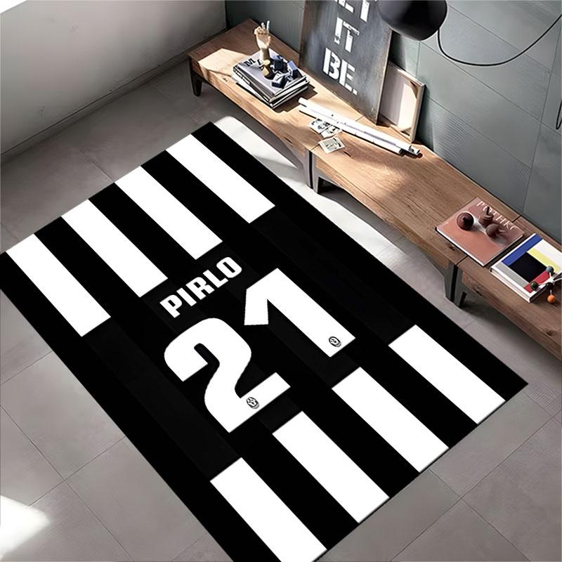 Black and White Striped Carpet suitable as a non-slip mat for the living room or bedroom sofa
