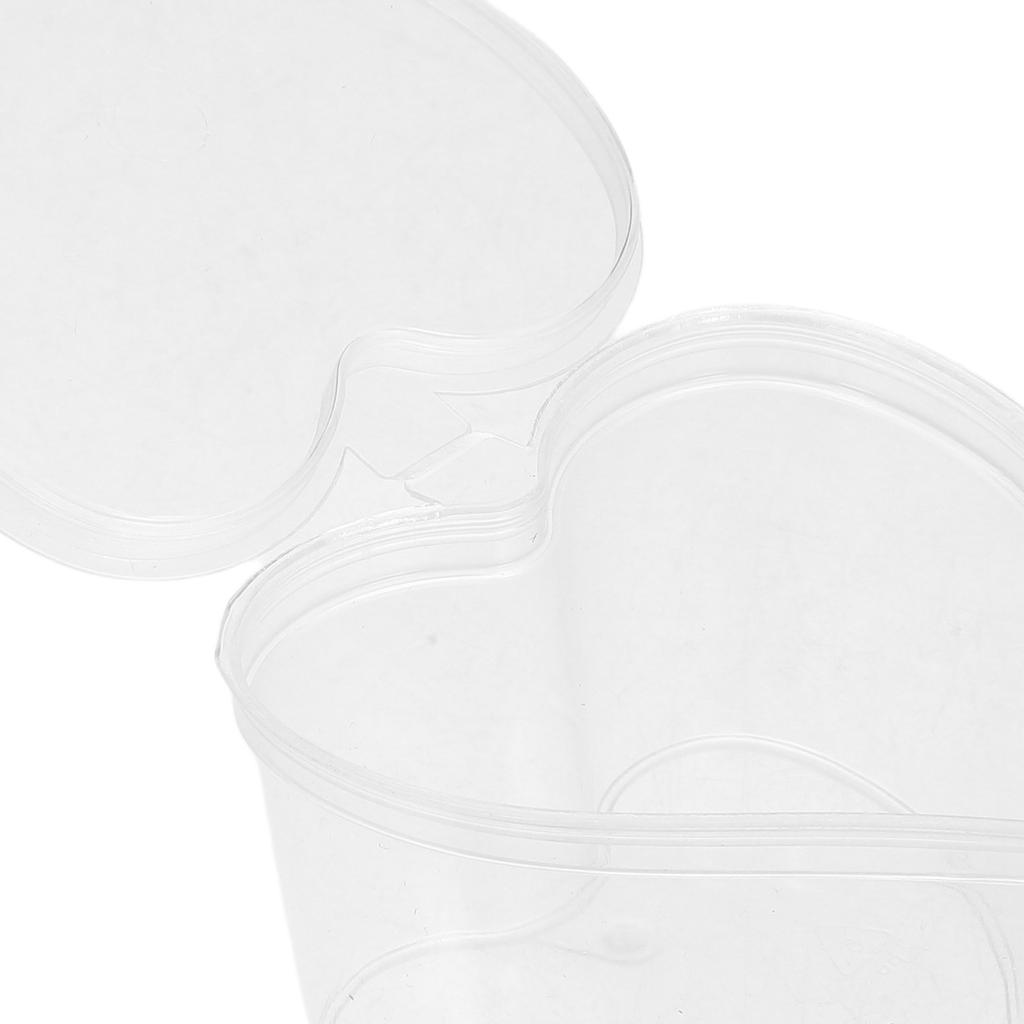 100Pcs Transparent PP Plastic Spice Containers Heart Shaped Leak Proof Storage Jars Suitable for Sauce Spice Use