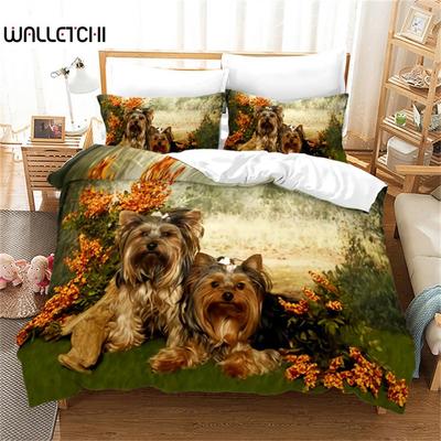 Duvet Cover Puppy Cute Pet Dog Print Comforter Cover Microfiber Animal Theme Bedding Set Full Size for Kids Boys Girls Bedroom