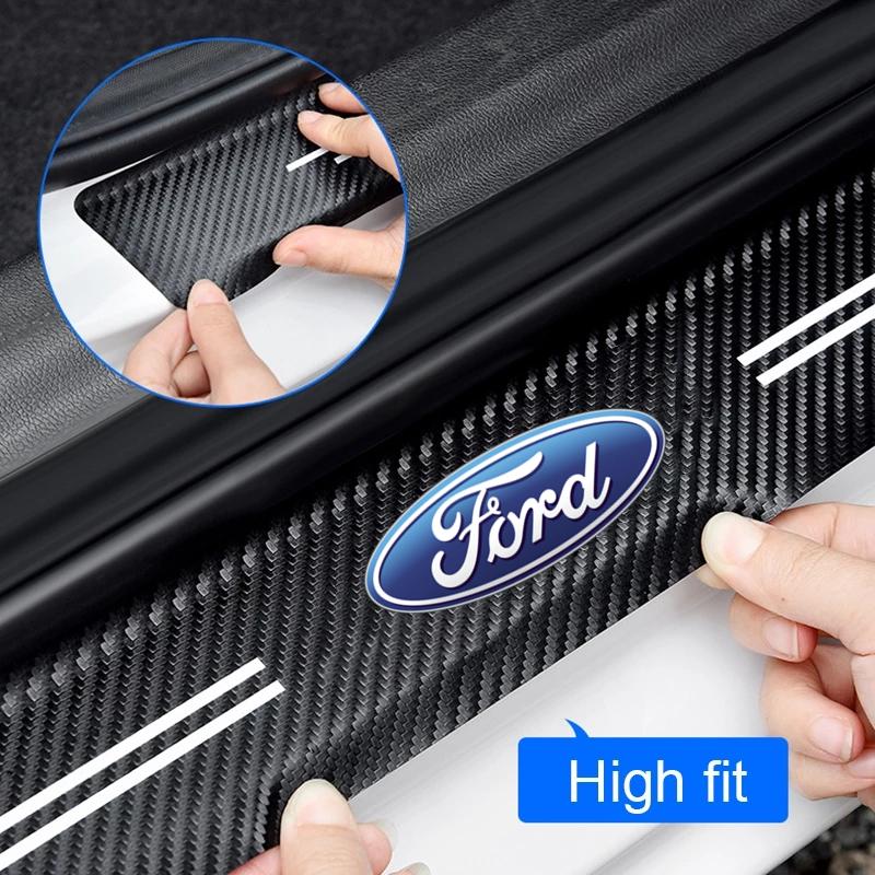 Car Sticker Carbon Fiber Car Sticker Auto Door Trunk Protective Strip For Fords 2 3 4 5 MK 2 6 7 Ranger Fiesta Kuga Mondeo Fusio