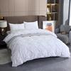 Egyptian Cotton Duvet Cover Set King Size With Zipper Closure Corner Ties And Pillowcase Textured Pinch Pleated Bedding