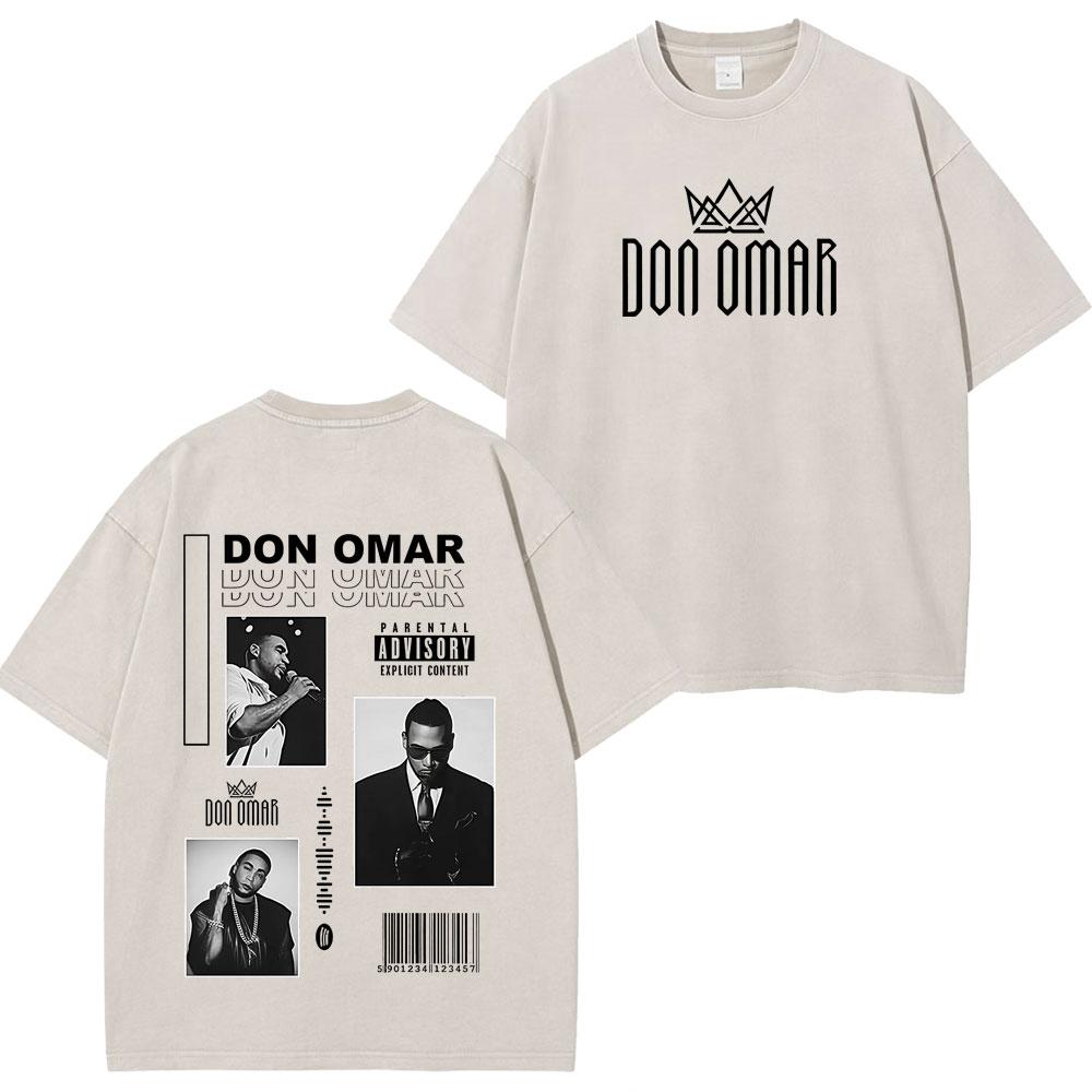 Rapper Don Omar Album Print Tshirts Unisex Women Fashion Tshirts Shortsleeved Loose Casual Cotton Vintage Washed Tshirts Tops