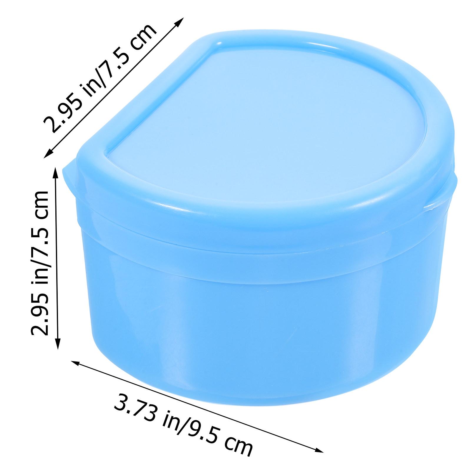 

Denture Premium PP Plastic False Teeth Storage Case with Safety Cover Filter Basket Compact Travel Size for Camping