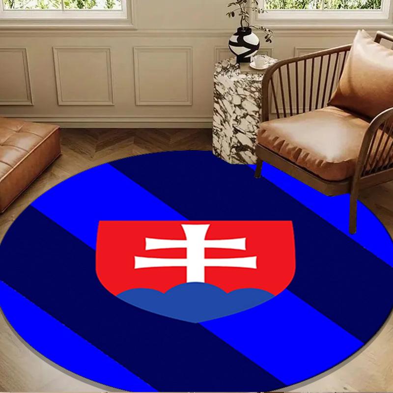 Slovakia's Bratislava Team Round mat, Anti-slip Circle Carpet Chair rug For livingroom,Bedroom, doormat home decor Gift Christmas Gifts