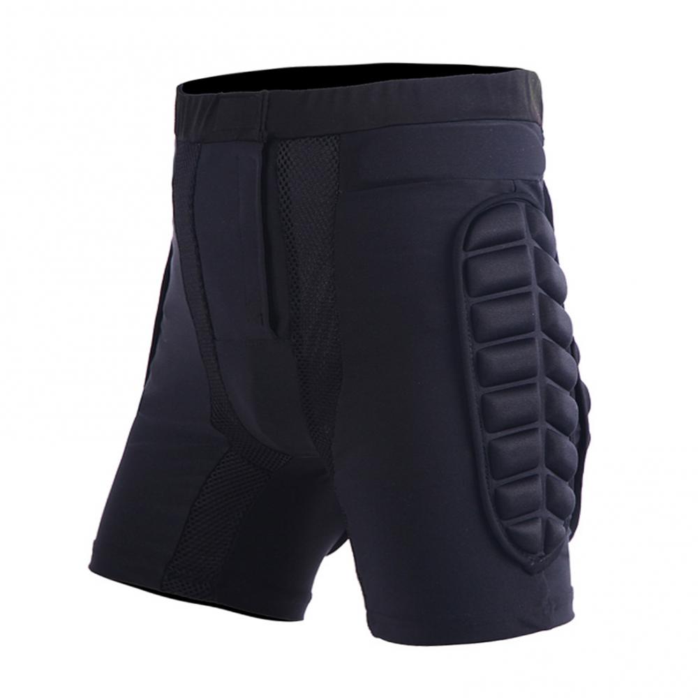 Unisex Polyester Motorcycle Snowboard Ski Protective Hip Butt Padded Shorts Cycling Clothing Black Breathable Shorts