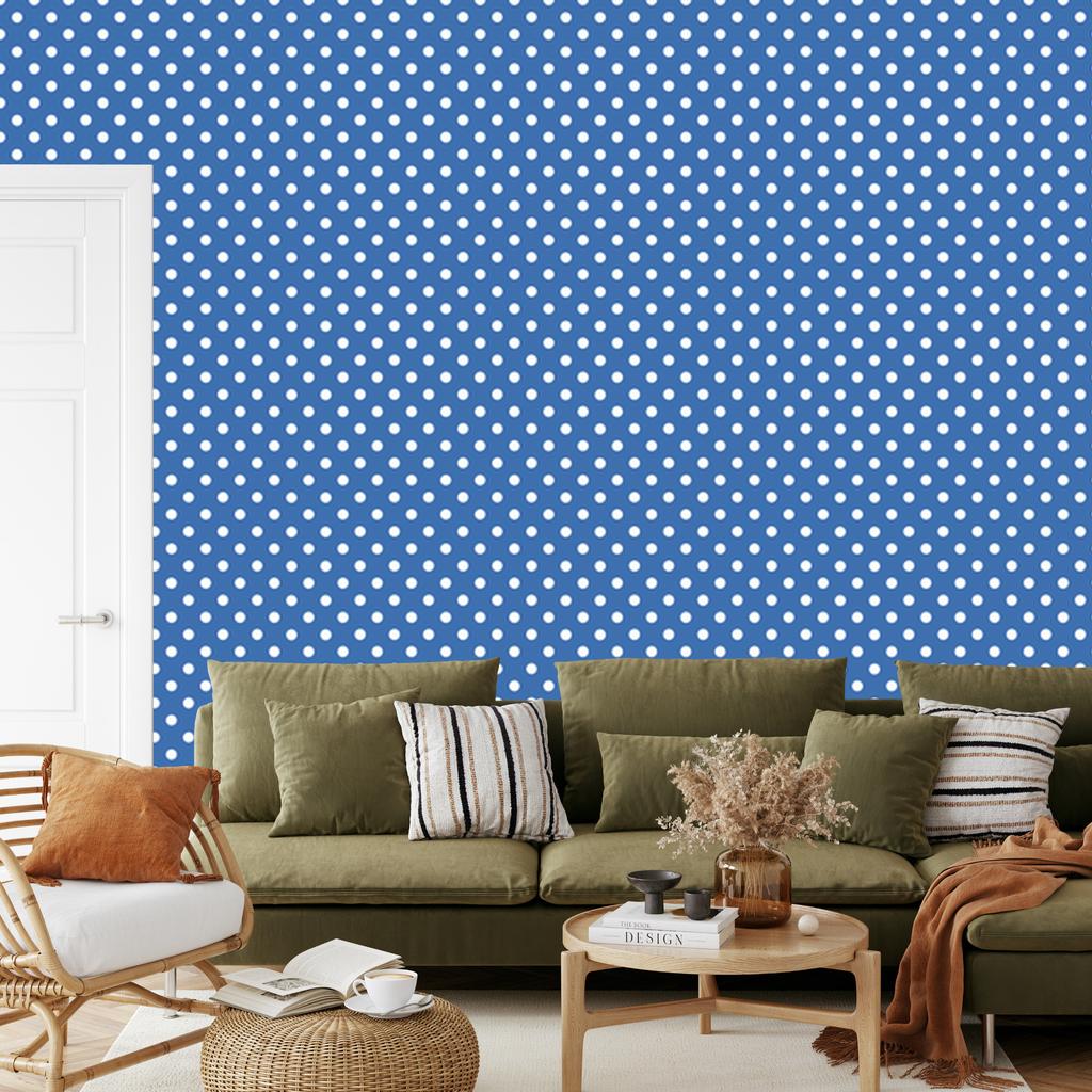 Blue Dots Wallpaper, Fine Detail for Living Room and Bedroom 50x1000