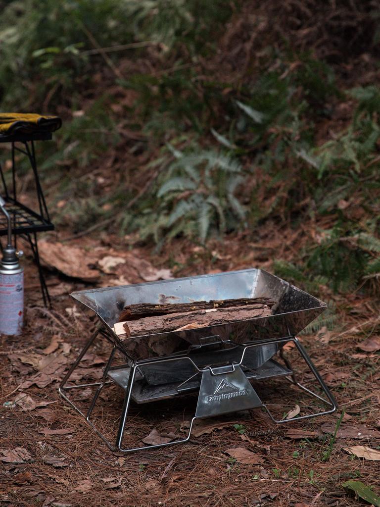 Camping Moon Bonfire Grill Lagerfeuerständer Grillofen 2 Höhenverstellbar Große Canvas-Hülle inklusive MT-3