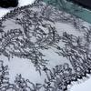 3m X 27.5cm Black Chantilly Lace, Inelastic Scalloped Nylon Lace Fabric with Eyelash for Sewing, Bra, Underwear, Lingerie, Dress, Garment, Crafting
