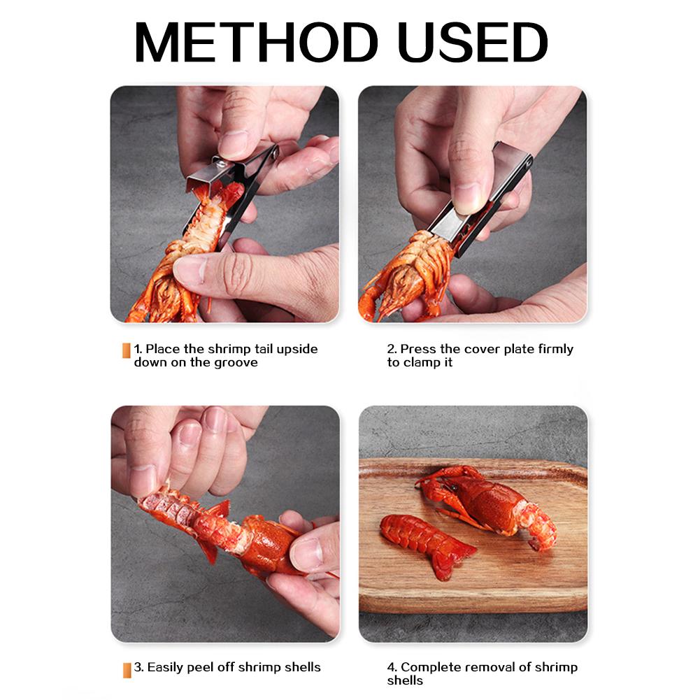 Stainless Steel Shrimp Peeler,Manual Crayfish Sheller Seafood Shell Extraction Tools,Seafood Tool,For Restaurant Kitchen Tools