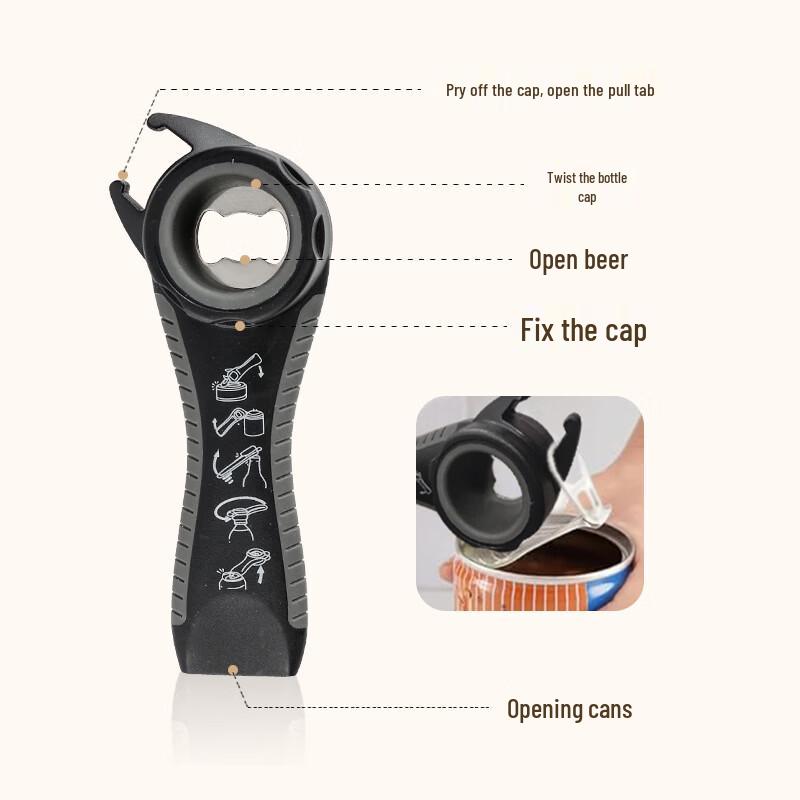 ZISIZ Multi-functional 5-in-1 Can & Bottle Opener Set