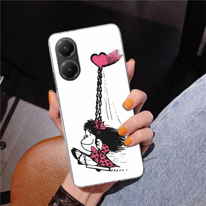 Cartoon Cute Mafalda Phone Case For Xiaomi Poco X7 X6 X5 Pro F7 Ultra Redmi 15C 15 13C 13 12C 12 10 10A 10C 9 9A 9C 9T Cover Poc
