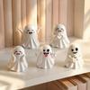 Small Ghost Statue for Shelf Halloween Cute Figurine, Mini Cartoon Statue, Little Spooky Desk Accessory Autumn Desktop Ornament Tiered Tray Home Table