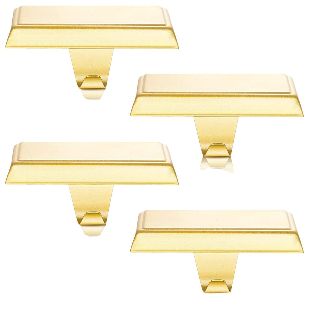 Set of 4 Weighted Christmas Stocking Hangers Christmas Mantel Hook Hangers for Stocking Hanging and Christmas Decors