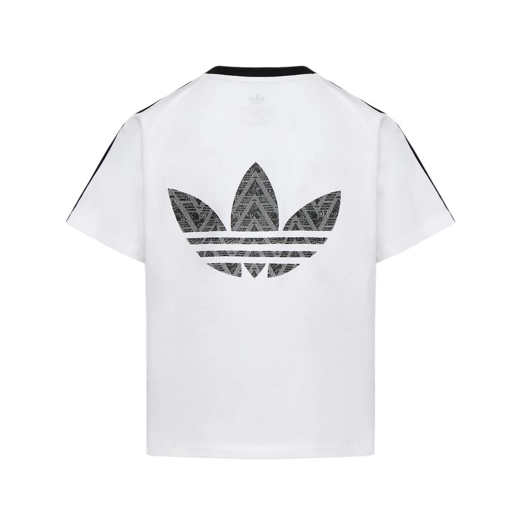 Adidas Originals Lace Sports Striped Knit Short Sleeve T-Shirt Kids Tops KU3089