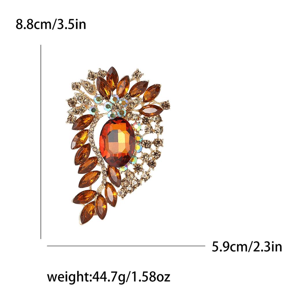 Elegant Crystal Alloy Brooch for Women's Suit