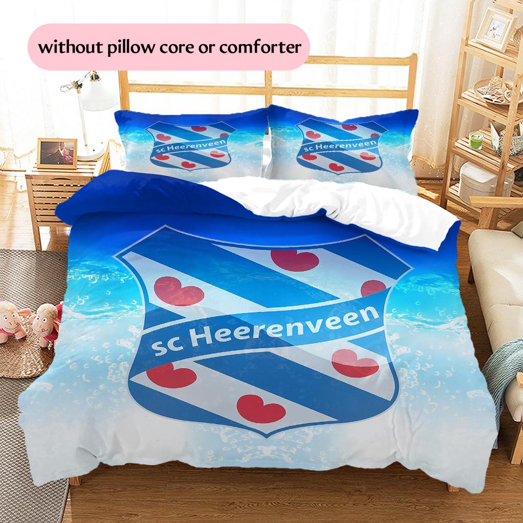 SC Heerenveen  Pattern Bedding Quilt Set  Home Decoration  Gift (1 * Duvet Cover + 2 * Pillowcase  Without Core)