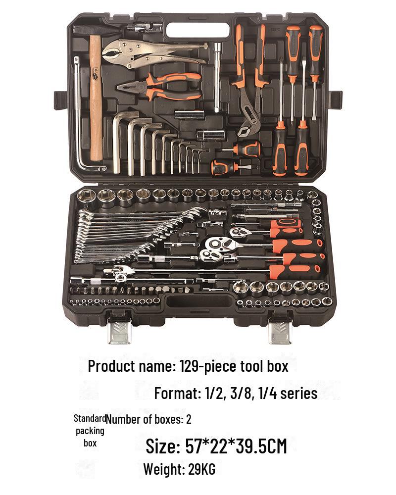 150-Piece Multi-Function Auto and Motorcycle Repair Tool Set with Socket Wrench Sleeve