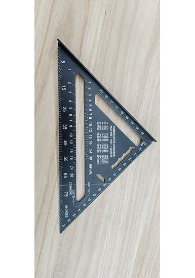 

Aluminum Alloy Woodworking Right Triangle Ruler, 90° & 45° Angle Marking Tool