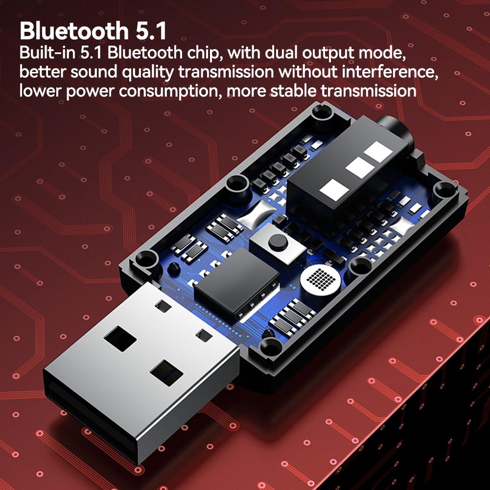 4 In 1 Bluetooth 5.1 Transmitter Receiver Adapter with 3.5mm AUX for TV PC Headphones Home Stereo Car HIFI Audio