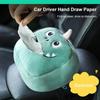 Green Dinosaur Tissue Box Cute Plush Removable Tissue Boxes Universal Auto Home Room Paper Case Animal Decoration Bracket