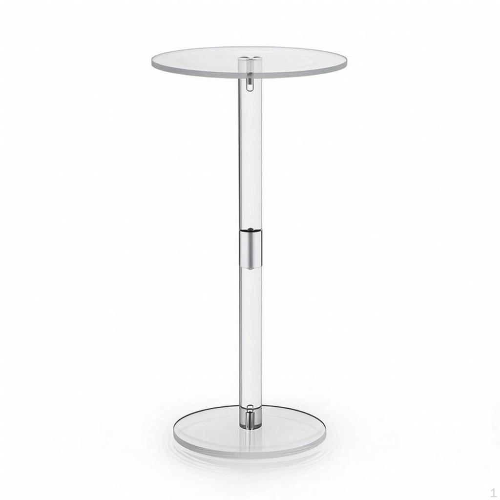 Acrylic Side Table Transparent Clear Pedestal Decorative Furniture for Living Room, Bedroom