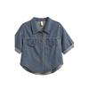 Summer 2026 Retro Hong Kong Style Petite Women's Short-Sleeve Denim Shirt