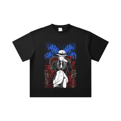 260 GSM Double Yarn 32 Count 100% Cotton Demon Slayer V38 Muzan Print Unisex Heavy Cotton T Shirt